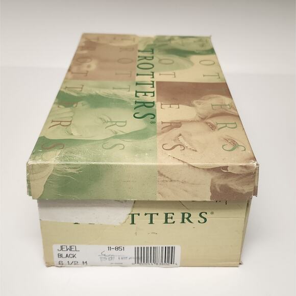 Trotters Women's Vintage Black Leather Slingback Flat Sandal Shoes Size 6.5M - Picture 8 of 9